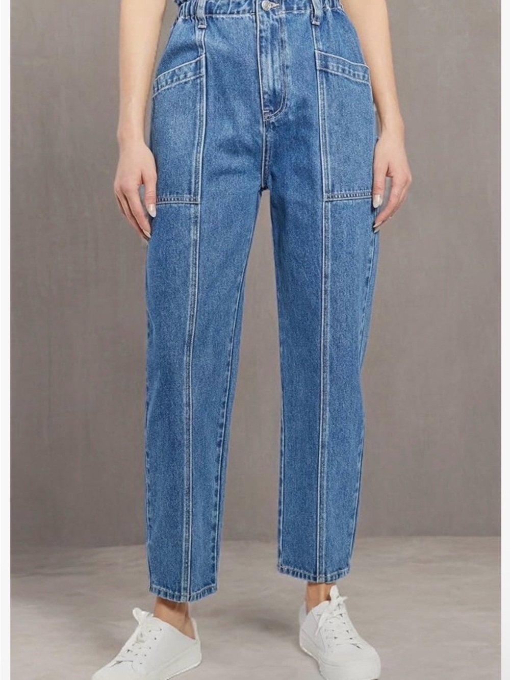 Oat New York Blue Boyfriend Jeans with Front Seams